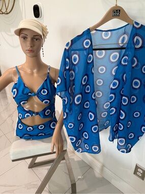 5 pieces Blue evil eye print